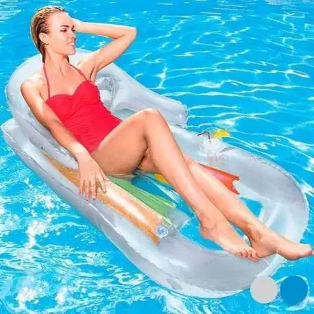 Bouée gonflable fauteuil allongé pour piscine et mer avec 1 rustine