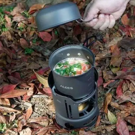 Réchaud avec 2 casseroles pour aventures en pleine nature