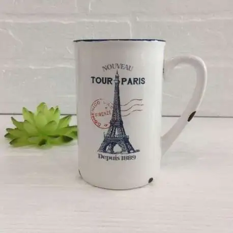 Mug vintage Paris Tour Eiffel effet émaillé Tasse rétro