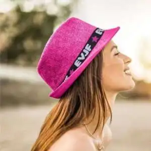 Chapeau trilby enterrement de vie de jeune fille EVJF adulte rose