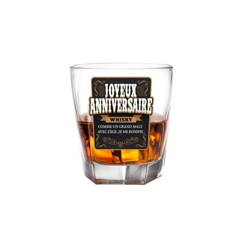 Verre A Whisky Avec Message Joyeux Anniversaire Totalcadeau