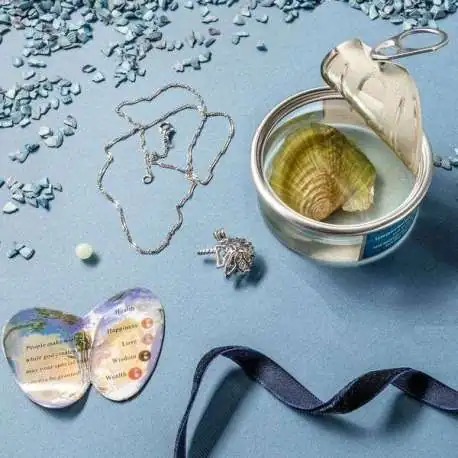 Coffret perle naturelle dans huitre et collier pendentif licorne -  Totalcadeau