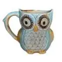 Tasse Hibou 3D Bleu Mug original chouette relief