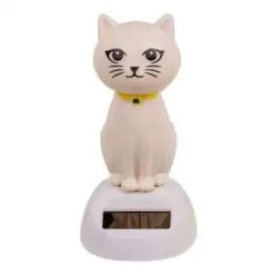 Figurine Solaire Chat: Hoche la Tête - Déco Animée Amusante et Écologique