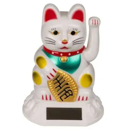 Maneki Neko Solaire: Chat Porte-Bonheur qui Bouge le Bras - Figurine Animée